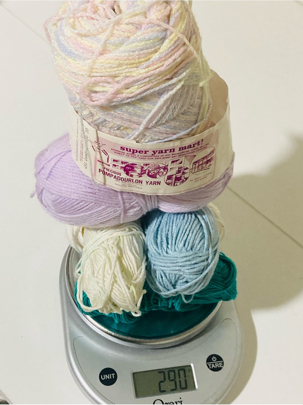 290 g 10.2 oz Assorted Pastel Yarn Skeins